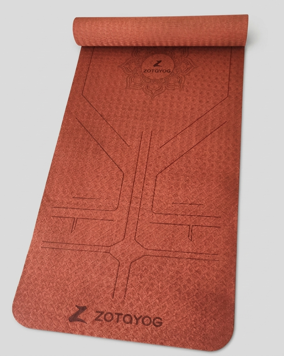 Red Alignment yoga mat 2